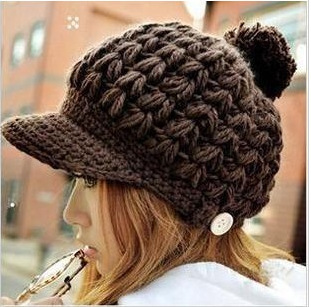 M225 winter hat lady winter woollen hat Korean version of ear protector warm knit bow wool buckle cap