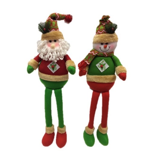 christmas craft gift long-legged sitting position elderly snowman fabric doll decoration furniture decoration scene layout