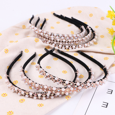 Korean version set diamond pearl hair hoop love butterfly water diamond simple sweet hair clip hair ornaments