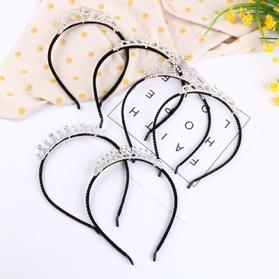 European and American vintage bridal headwear crown headband anti-slip flannelette alloy wide rim headband