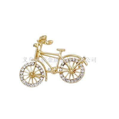 Fashion creative bicycle crystal brooch female Korean version diamond inlaid suit corsage versatile clothing brooch
