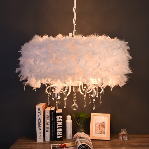 foreign trade exclusive for cozy and romantic nordic feather lamp european crystal chandelier creative personality shop lamps