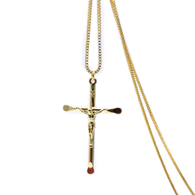 18K gold plated gold cross necklace unisex religious accessories yiwu wholesale