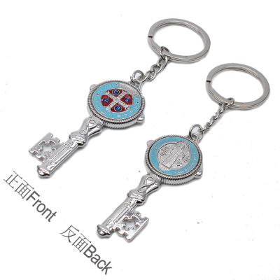 Color key shape exorcism saint Benedict key ring pendant ring ornaments religious holy gifts