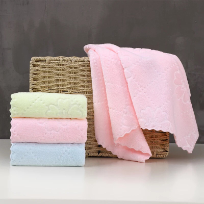 Microfiber embossed square towel child towel absorbent cloth 25*25, 25*50