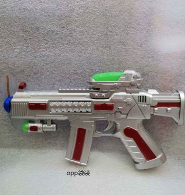 New electric toy gun imitation plastic gun fan flash music gun electric toy gun opp bag