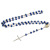 Gold sapphire blue receptacle crystal rosary necklace cross prayer beads religious ornament