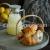 Transparent glass fruit tray high borosilicate food storage basket handle creative fish culture flower arrangement