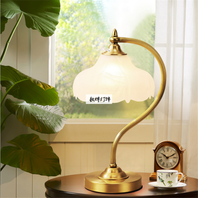 American Country Simple Retro Living Room Dining Room and Study Room Bedroom Light European Pastoral Lamps Copper Floor Lamp