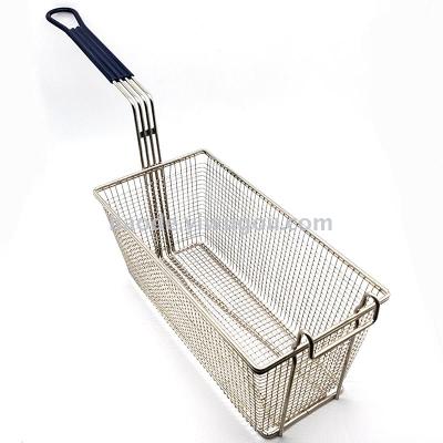 Stainless steel Fried basket American fast food fries Fried chicken Fried basket large capacity drain oil tapping basket