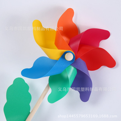 24cm colorful wooden stick windmill children's toy windmill photography outdoor advertising windmill manufacturers direct sales