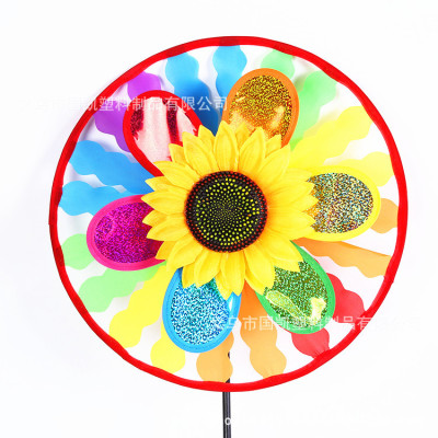 Colorful Gourd Cloth Sequins Sunflower Windmill, W Scenic Spot Wholesale Children's Toys Decorated chocolate Windmill