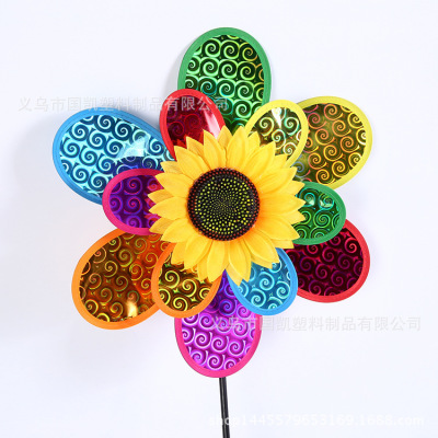 New double gladiator sunflower outdoor decoration square creative windmill stall selling children's toys wholesale