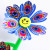 Four wheel smiling face glitter windmill plastic ground stands big windmill furnishing pieces of creative advertising outside decorative windmill Toys