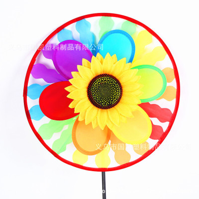Cloth Rotary + Cloth six color sunflower Windmill Foreign Trade Amazon hot selling manufacturers direct wholesale children windmill