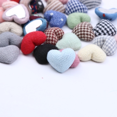 Wrapped cloth buttons, heart wrapped cloth buttons