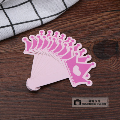 Rubber band small card cartoon crown ornament white paper card ornament display card