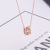 Fashion Three Ring Roman Style Hollow-out Necklace Titanium Steel Plated 18K Rose Gold Clavicle Chain Colorfast Women's Jewelry