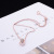 Women's Korean-Style Simple round Ring Heart-Shaped Zircon Short Titanium Steel Necklace Korean-Style Dignified Pendant Rose Gold Clavicle Chain