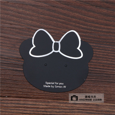 Jiang shuo express cartoon style black bow ornaments, decorative card earrings necklace display card