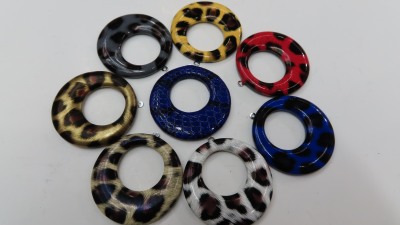 Wild leopard print, zebra print, snake print, pu cloth earring ring semi-finished goods manufacturers direct stock