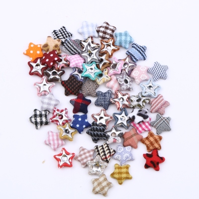 14mm Five-Star Cloth Bag Button Customized Clothing Accessories Earrings Hair Accessories Accessories Factory Direct Sales Can Be Customized
