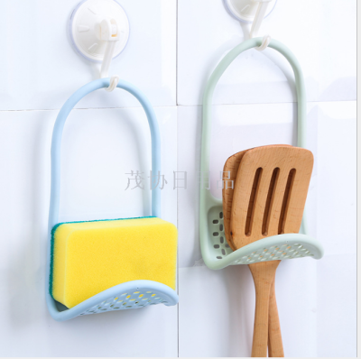 Creative folding sink rack kitchen dishwashing sponge asphalt rack dishwashing brush sponge storage rack