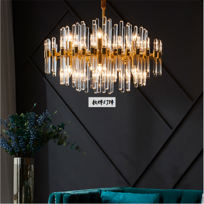 Simple hong kong-style light luxury crystal lamp living room bedroom dining room lamps personality 2019 new all-copper