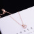 Women's Korean-Style Simple round Ring Heart-Shaped Zircon Short Titanium Steel Necklace Korean-Style Dignified Pendant Rose Gold Clavicle Chain