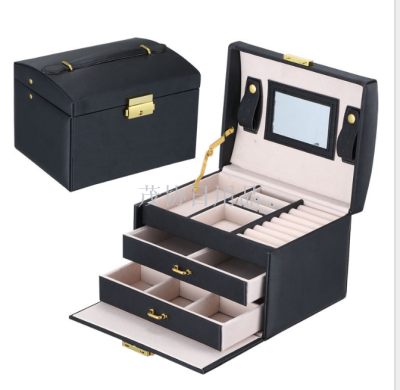 Pu leather jewelry box European and American leather jewelry box