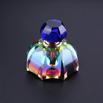 Manufacturers direct k9 crystal perfume bottle creative custom logo plating color personality fashion perfume bottle k9 material