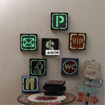 Decoration supplies square wall hanging decoration wall decoration neon lights led lights wall decoration door