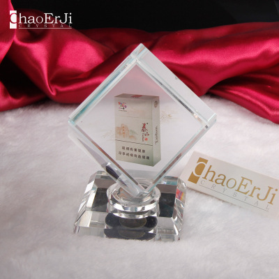 Manufacturers make taishan Buddha light series crystal cube ornaments can be customized logo pictures