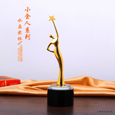 Beauty pageant crystal metal statuette custom custom Oscar award company annual awards trophy