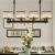 American postmodern villa rectangular dining room restaurant LED iron strip ceiling crystal chandelier