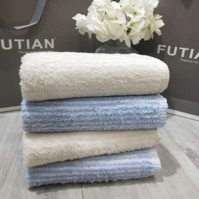Futian Japanese stripe pure cotton super rosette wash towel vertical stripe soft couple gift towel