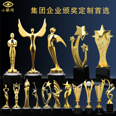 Crystal trophy metal trophy custom tattoo annual awards competition medal creative Oscar statuette trophy