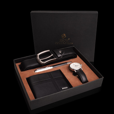 Men 's gift box high - grade exquisite waterproof calendar wallet quartz watch high - end pen set creative gift box