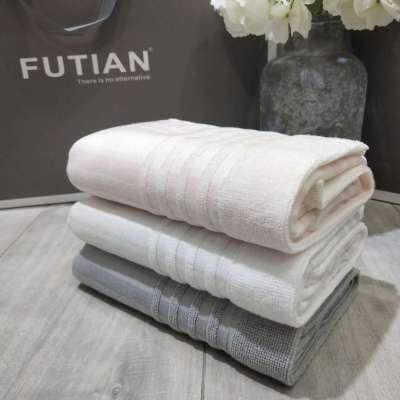 Futian direct 32 Japanese plain color checked cotton towels household business custom wool bath towel set