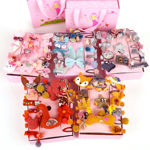 xianjun unicorn gift box korean style headband hairpin princess girl‘s 24-piece children‘s barrettes suit baby barrettes