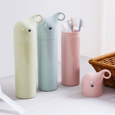 Elephant plastic portable toothbrush cup travel gargle cup lovers brush teeth cup toothbrush case for wash cup tray