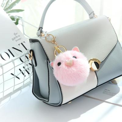 The season's new fur - like unicorn fur ball bag pendant pink can plush car pendant promotional gifts