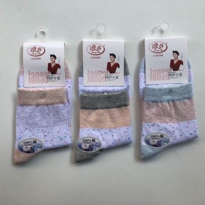Flowered yarn wonderful female socks 100% (except elastic fiber)