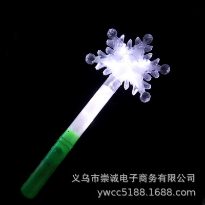 1165 Led Luminous Snowflake Stick Christmas Snowflake Flash Stick Colorful Flash Snowflake Stick
