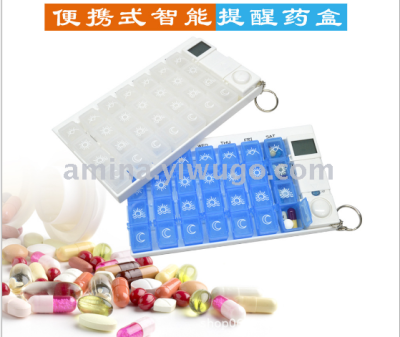 Square electronic medicine box 28 box medicine box timing medicine box timing medicine box medicine box timer