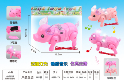 New Cool Light Dynamic Music Simulation Walking Electric Rope Cool Yo Pig Stall Hot Sale