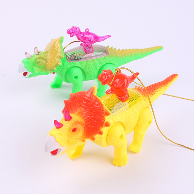The Children 's electric dinosaur toy lighting simulation animal large boy can walk tethered triceratops model
