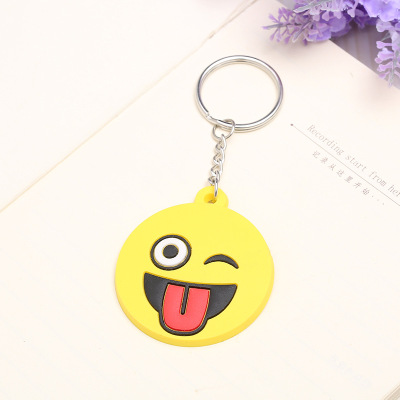 Cartoon Key Button PVC Car Key Ring Creative Personality Anime Fashion Keychain Wholesale