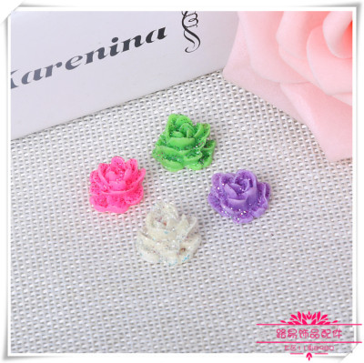 Diy accessories handmade soft pottery flower with double color leaves soft pottery flower