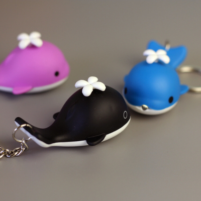Yongyi Whale Sounding Luminous Keychain Led with Light Buckle Pendant with Sound Luminous Factory Direct Sales Wholesale